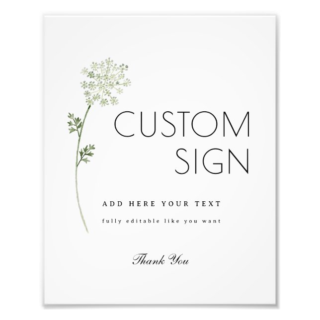 Impression Photo Floral Baby in Bloom Baby Shower Custom Sign (Devant)