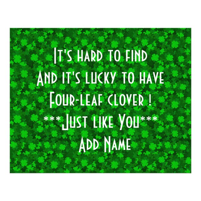 Impression Photo Floral de trèfle à quatre feuilles moderne (Devant)