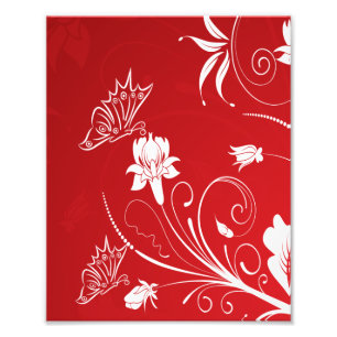 Impression Photo Floral rouge et blanc moderne
