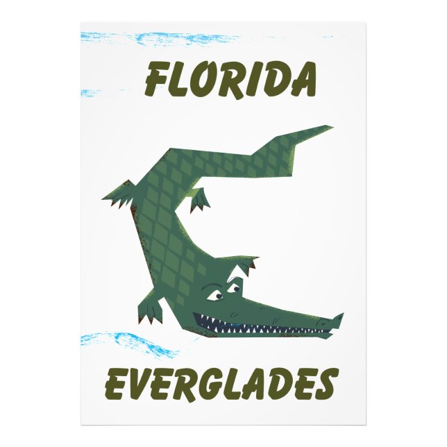 Impression Photo Floride Everglades Alligator vacances art. (Devant)