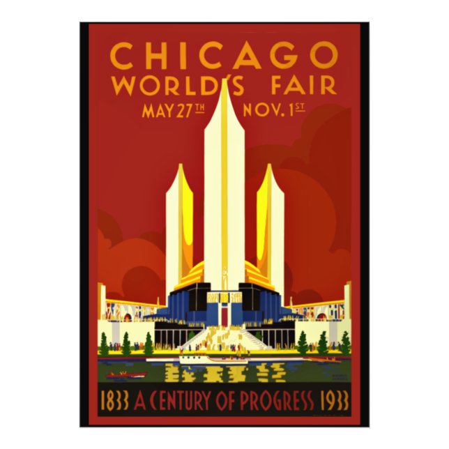 Impression Photo Foire mondiale de Chicago, 1933, (Devant)