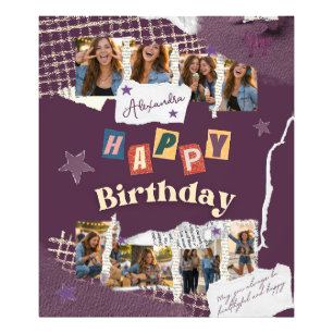 Impression Photo Fond de décor pour anniversaire avec style scrapbo