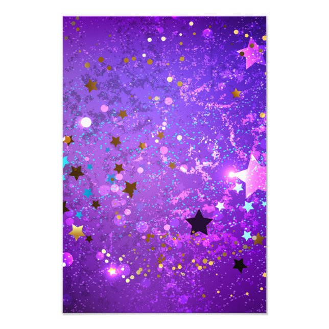 Impression Photo Fond en feuille de papier violet avec des étoiles (Devant)