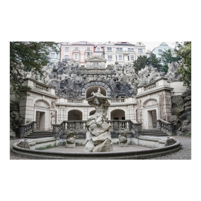 Impression Photo Fontaine avec statue de Neptune à Prague (Devant)