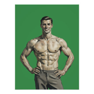 Impression Photo Force Vintage – Homme Musclé et Confiant