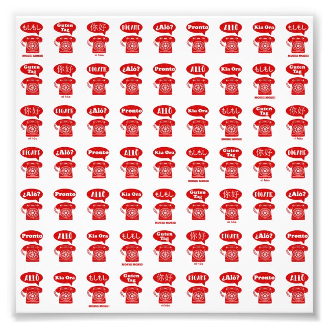 Impression Photo Foreign Language greetings telephone pattern (Devant)