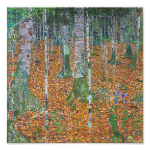 Impression Photo Forêt de Birch   Gustav Klimt