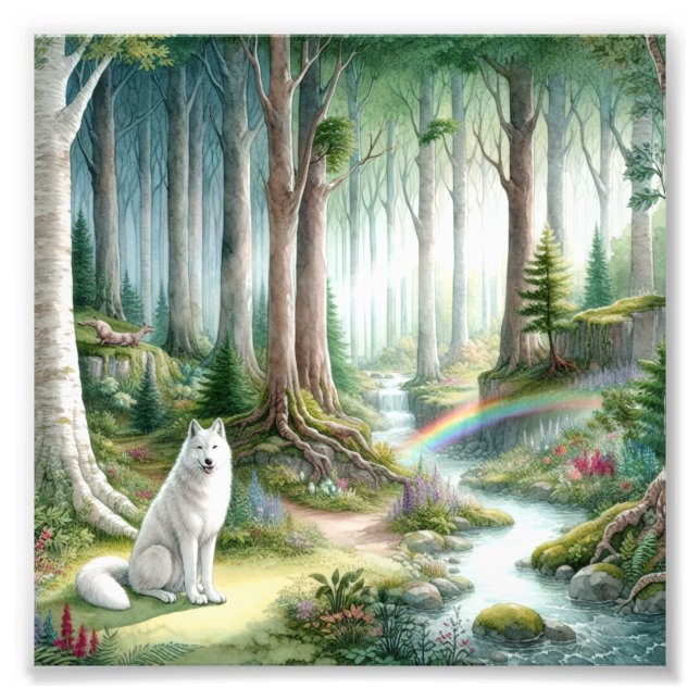 Impression Photo Forêt de loup de l'Arctique majestueux Agrandissem (Devant)