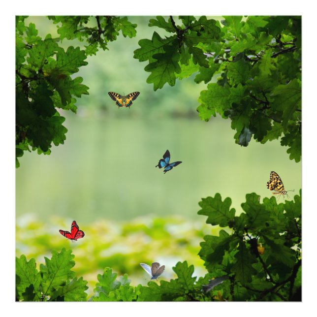 Impression Photo Forêt de papillons enchantée (Devant)