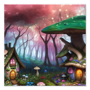 Impression Photo Forêt enchantée Dreamscape Champignons Imaginaire