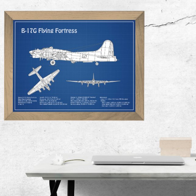 Impression Photo Forteresse volante B-17 - Plan de conception d'avi (Créateur téléchargé)