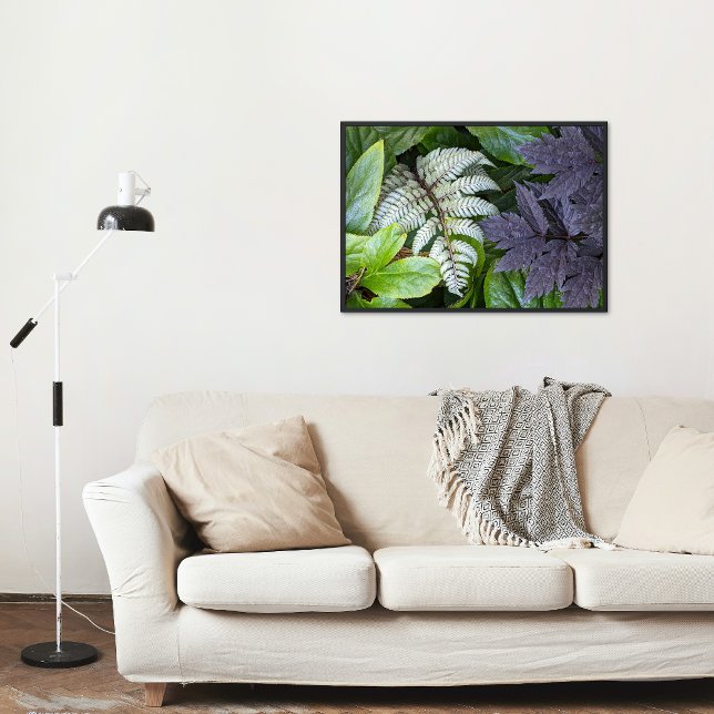 Impression Photo Fougère japonaise peinte et botanique du feuillage (In Situ Framed)