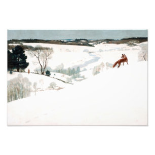 Impression Photo Fox dans la neige, 1935 par Newell Convers Wyeth