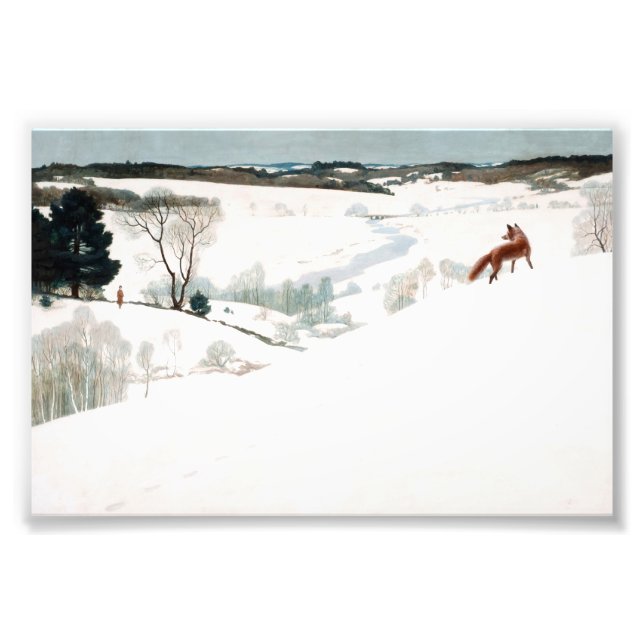 Impression Photo Fox dans la neige par Newell Convers Wyeth (Devant)
