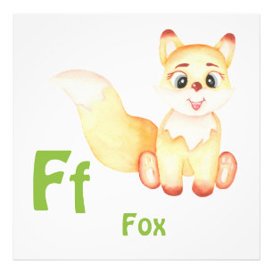 Impression Photo Fox personnaliser ABC : Lettre F - Ajouter votre n