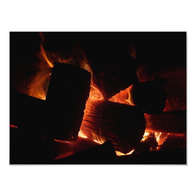 Impression Photo Foyer de feu de bois de chauffage d'hiver (Devant)