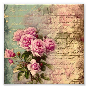 Impression Photo francais chic, shabby chic, roses roses roses, flo