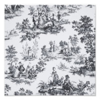 Française toile de jouy noir et blanc élégant