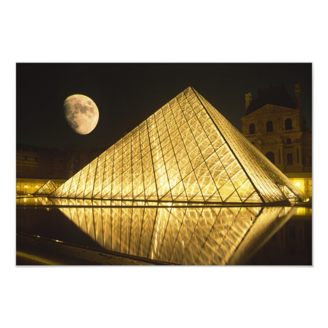 Impression Photo France, Paris, Le Musée du Louvre, Nuit (Devant)