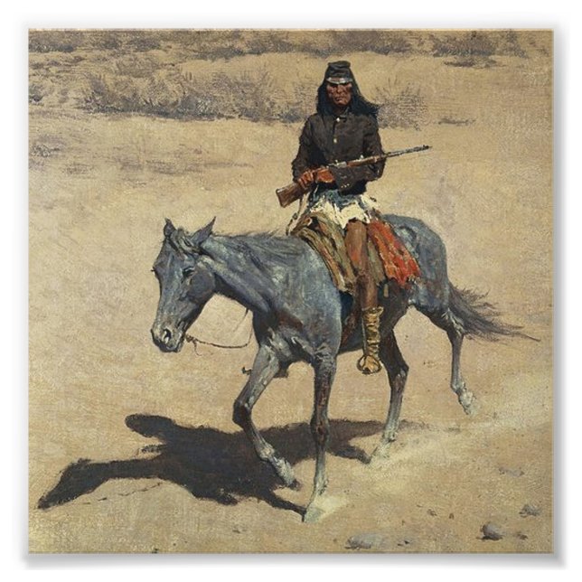 Impression Photo Frederic Remington Art Occidental "Apache Scout" (Devant)