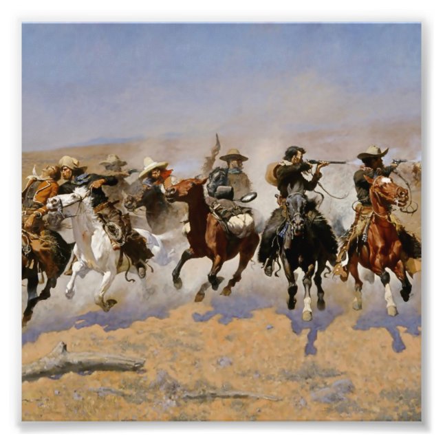 Impression Photo Frederic Remington Art Occidental "Dash Pour Le Ti (Devant)