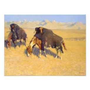 Impression Photo Frederic Remington - Indiens simulant le bison