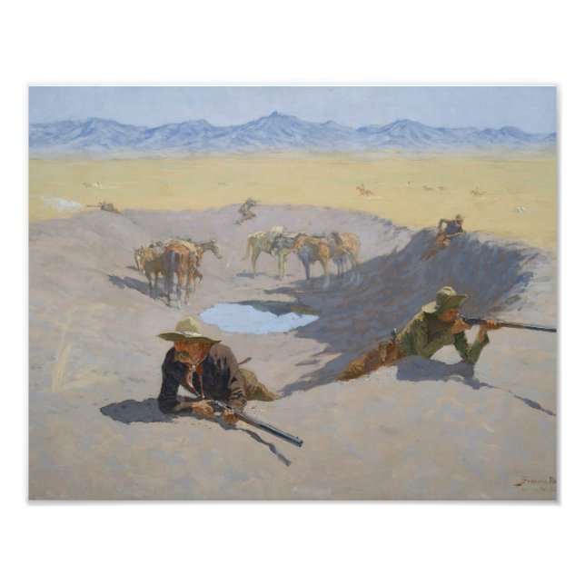 Impression Photo Frederic Remington - Lutte pour le trou d'eau (Devant)