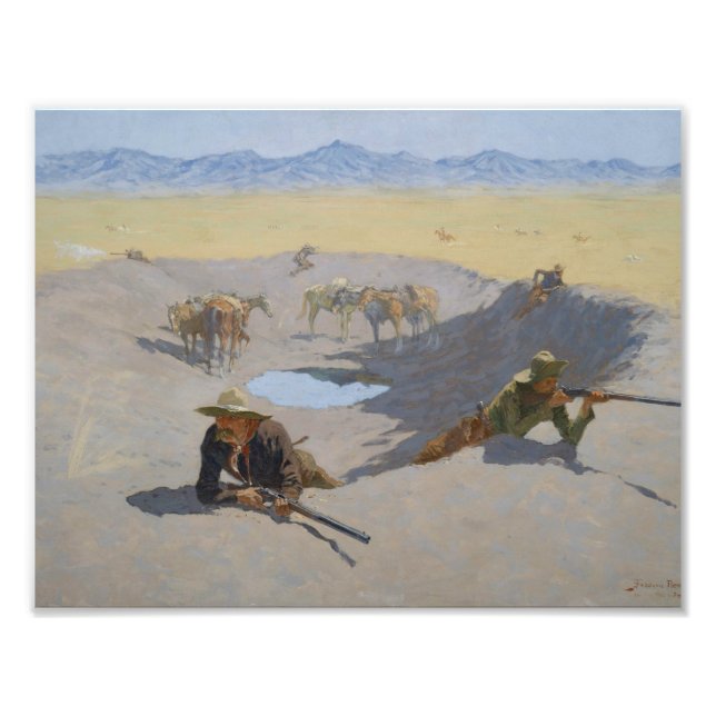 Impression Photo Frederic Remington - Lutte pour le trou d'eau (Devant)