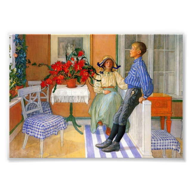 Impression Photo Frère et soeur dans la salle du soleil 1911 (Devant)