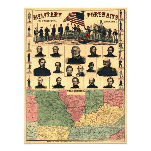 Impression Photo Frontière de guerre civile Portraits militaires 18 (Devant)