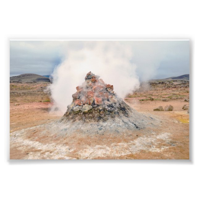 Impression Photo Fumarole, Hverir Zone géothermique, Islande (Devant)