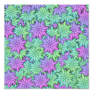 Impression Photo Fun Purple et Fleurs vertes