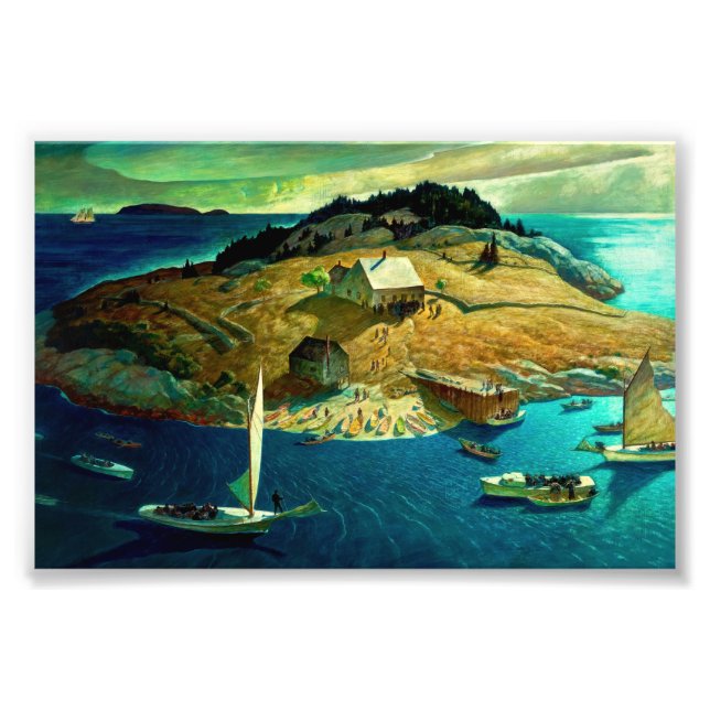 Impression Photo Funérailles de l'île par Newell Convers Wyeth (Devant)