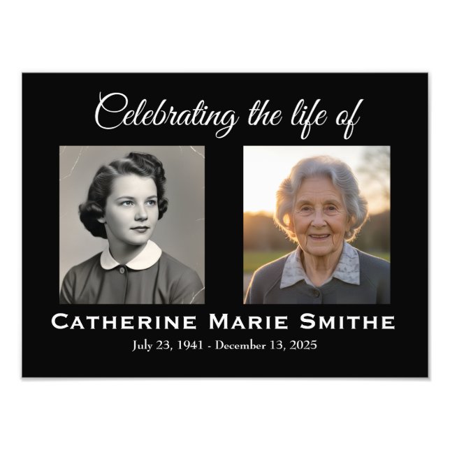 Impression Photo Funeral or Memorial Double Image (Devant)