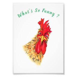 Impression Photo Funny Surprised Curious Rooster