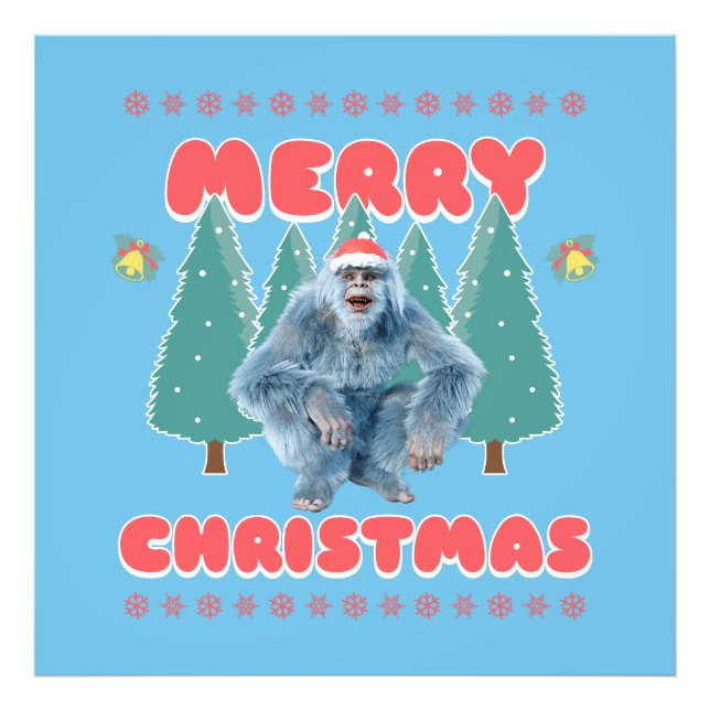 Impression Photo Funny Yeti - Joyeux Noël (Devant)