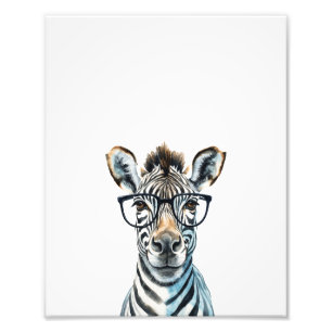 Impression Photo Funny Zebra Porter des lunettes
