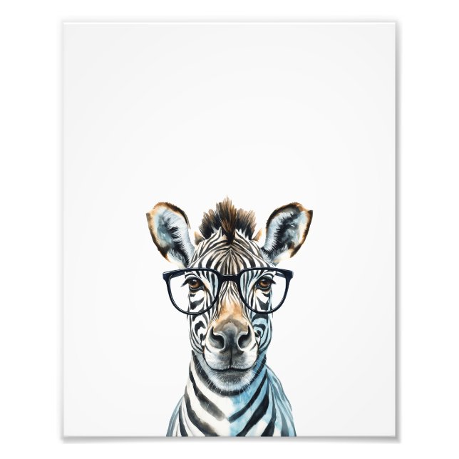 Impression Photo Funny Zebra Porter des lunettes (Devant)
