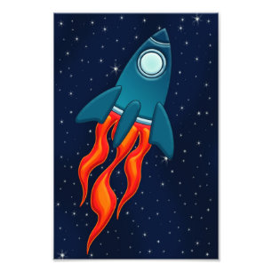 Impression Photo Fusée spatiale mignonne et conception d'espace ext