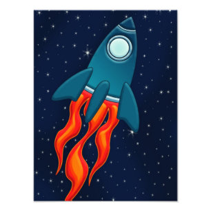 Impression Photo Fusée spatiale mignonne et conception d'espace ext