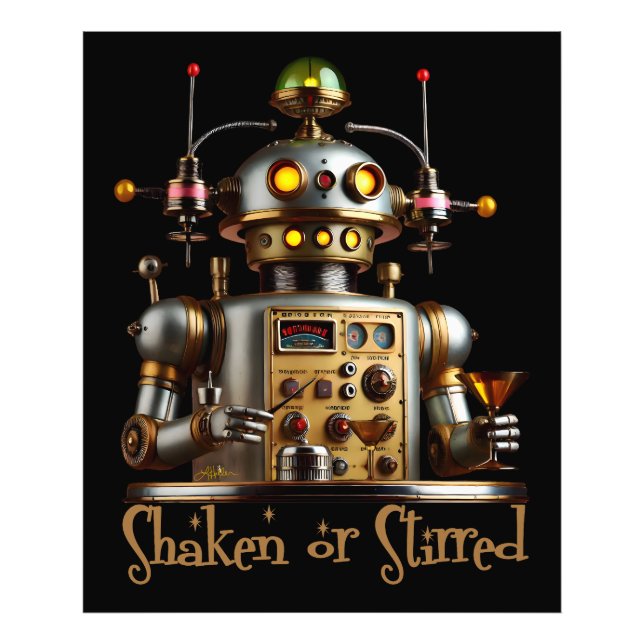 Impression Photo Futuristic Robot Bartender "Shaken or Stirred" (Devant)