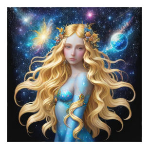 Impression Photo *~* Galactique Femmes Imaginaire Planètes cosmique