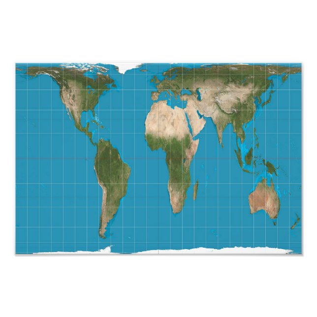 Impression Photo Gall Peters Projection Carte du monde (Devant)