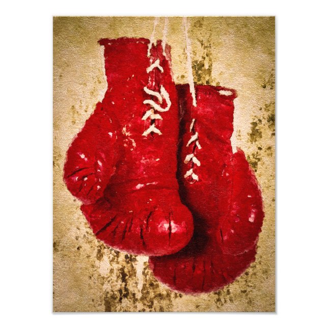 Impression Photo Gants de boxe de couleur rouge peinture (Devant)