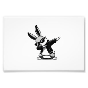 Impression Photo Garçon Enfant Jour de Pâques Dabbing Lapin Hip Hop