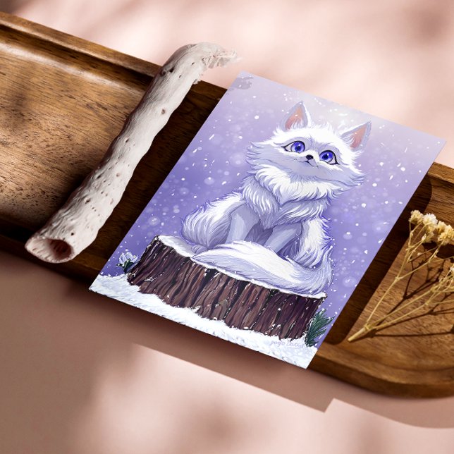 Impression Photo Gardien de l'hiver : Renard arctique enneigé (Créateur téléchargé)