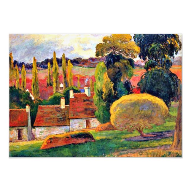 Impression Photo Gauguin : Ferme en Bretagne, célèbre peinture (Devant)