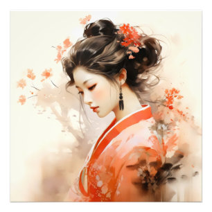 Impression Photo Geisha Orange Ink