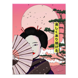 Impression Photo Geisha Soyez Belle Manga japonais style Japonais