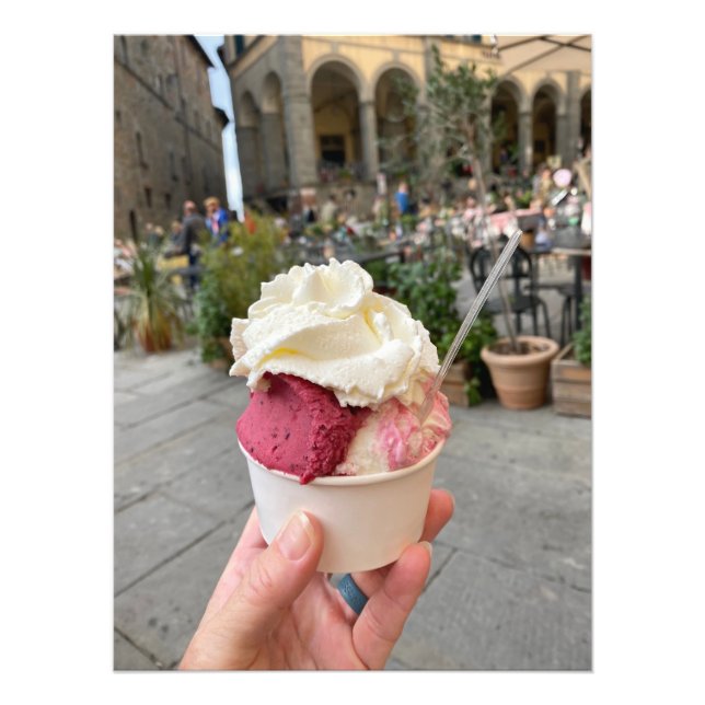 Impression Photo Gelato à Cortona, Italie (Devant)